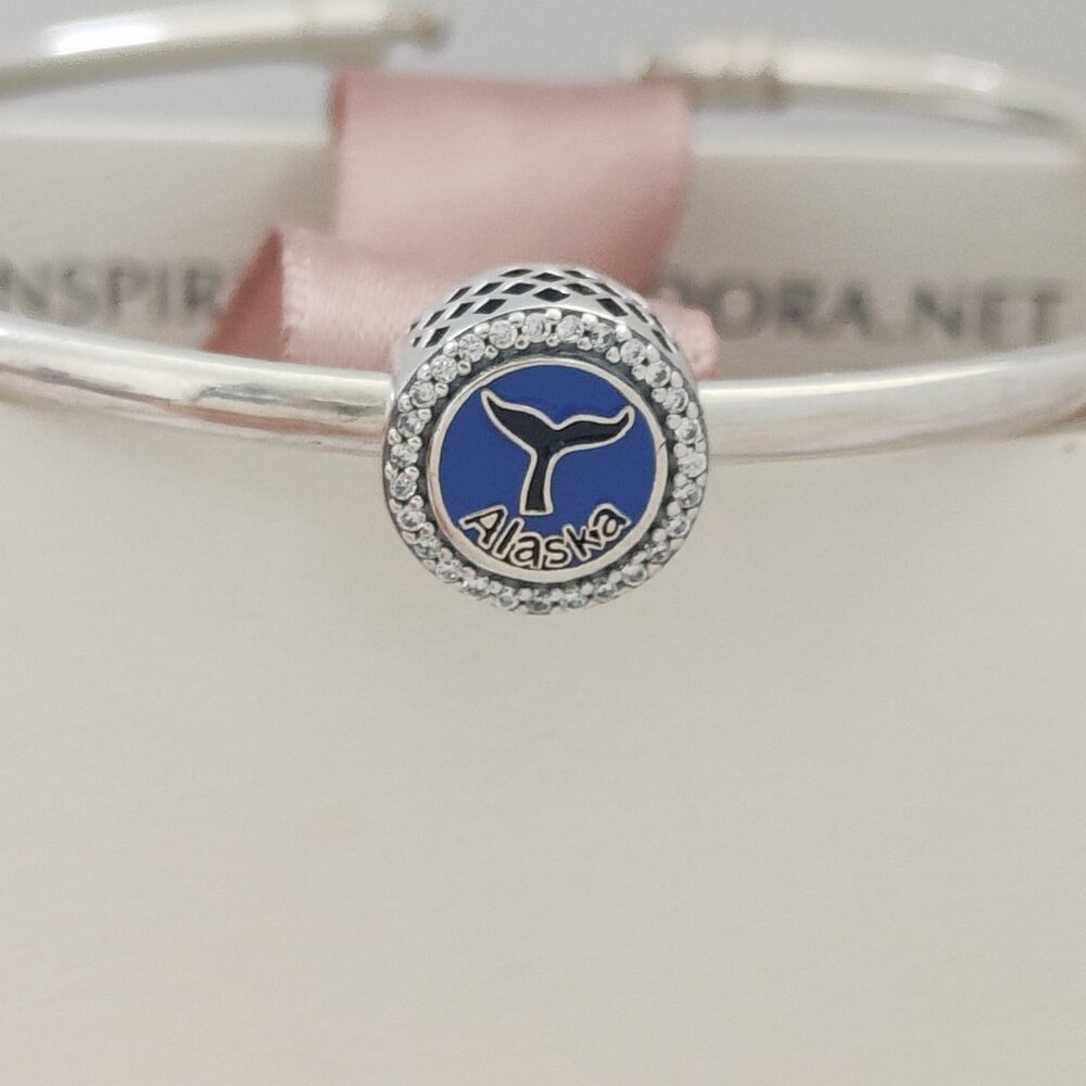 Pandora Alaska Whale Tail & Cruise Ship Charm Bead Travel Vacation S925 Silver